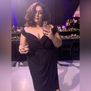 City Chic draped off the shoulder dress